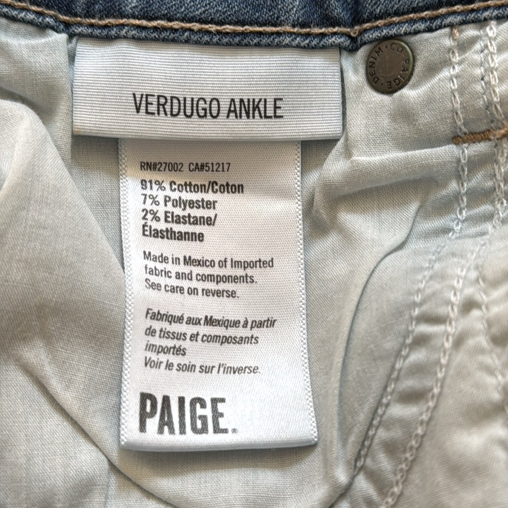 Paige Verdugo Ankle Jeans | size 28 - Picture 5 of 5